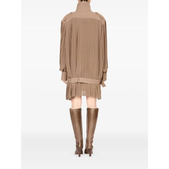 Mm6 Maison Margiela Women Pleated High-Neck Dress